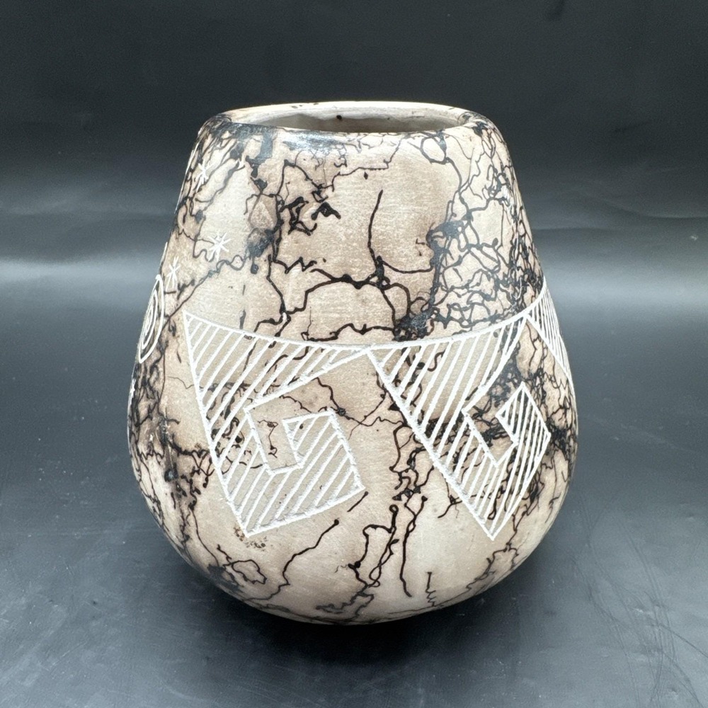 2 Signed Gary Yellow Corn Acoma Pueblo Horsehair‎ Pottery Native American Turtle - Picture 9 of 14